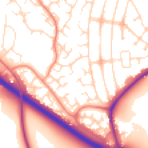 Daytime road noise heatmap for NG2 7QL