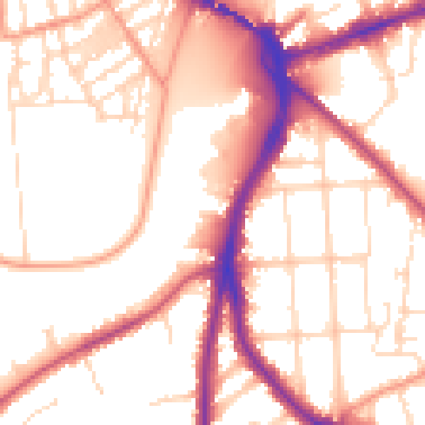 Daytime road noise heatmap for NG2 7QU