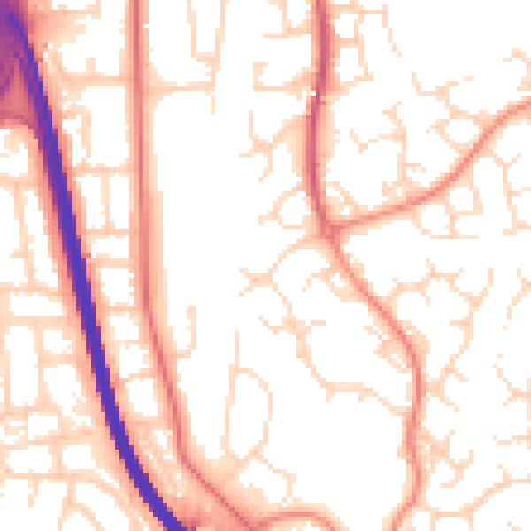 Daytime road noise heatmap for NG2 7SH
