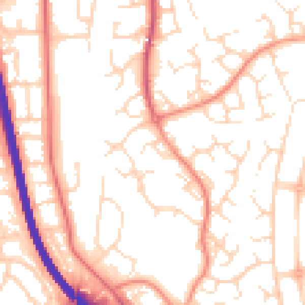 Daytime road noise heatmap for NG2 7SJ