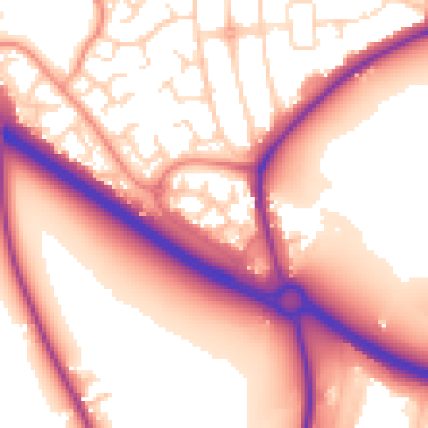 Daytime road noise heatmap for NG2 7SU