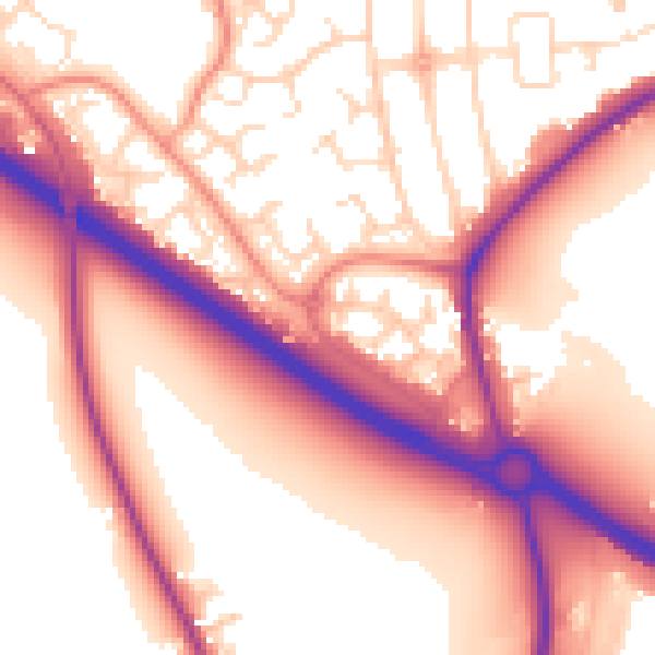 Daytime road noise heatmap for NG2 7SX