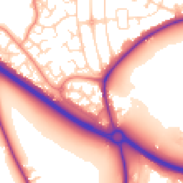Daytime road noise heatmap for NG2 7TB