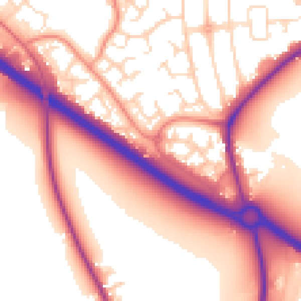 Daytime road noise heatmap for NG2 7TG