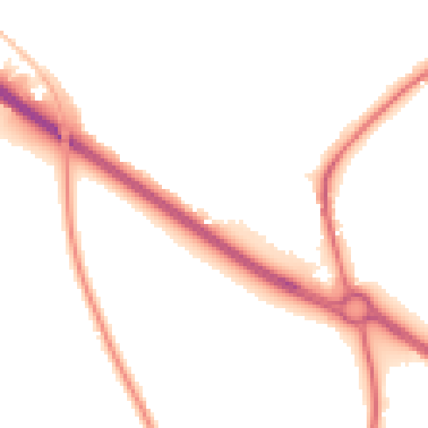 Night-time road noise heatmap for NG2 7TG