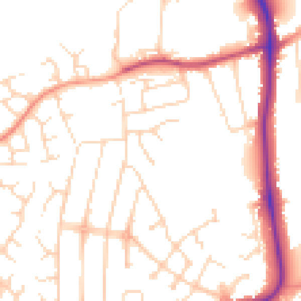 Daytime road noise heatmap for NG2 7YL