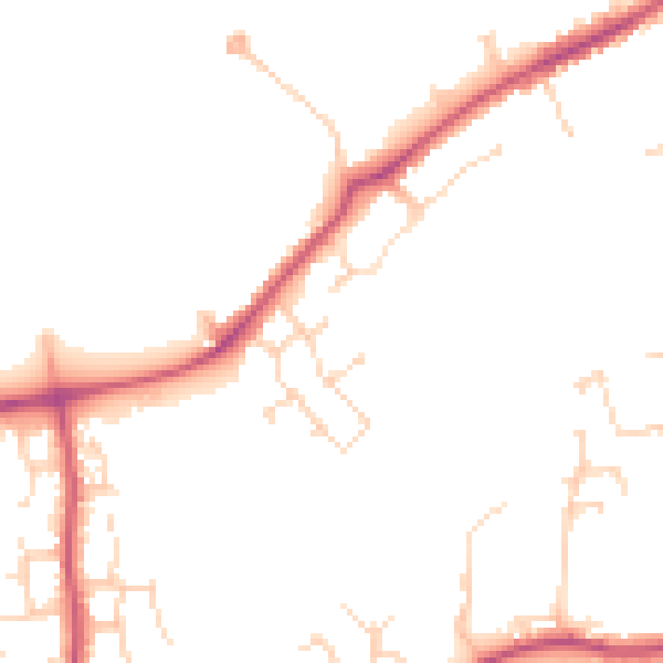 Daytime road noise heatmap for NG2 7YT