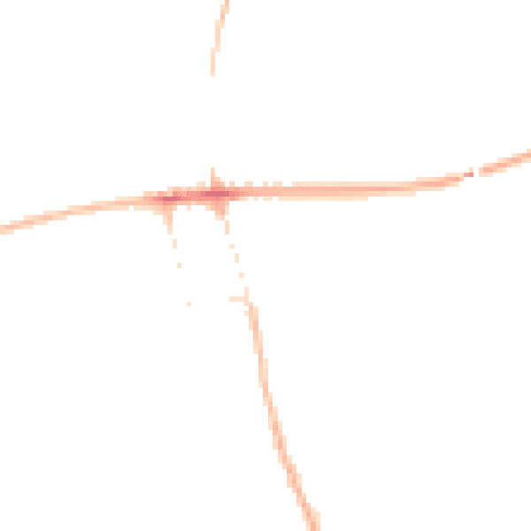 Night-time road noise heatmap for NG21 9QN