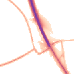 Night-time road noise heatmap for NG22 0GZ