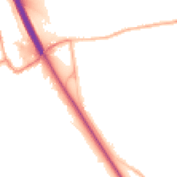 Night-time road noise heatmap for NG22 0JT