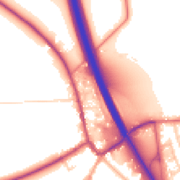 Daytime road noise heatmap for NG22 0LE