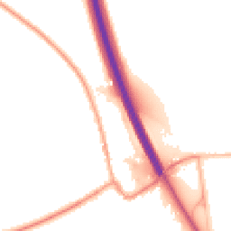 Night-time road noise heatmap for NG22 0LE