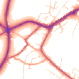 Daytime road noise heatmap for NG22 9AQ