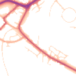 Daytime road noise heatmap for NG22 9AS