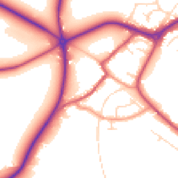 Daytime road noise heatmap for NG22 9BN