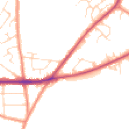 Daytime road noise heatmap for NG22 9JE