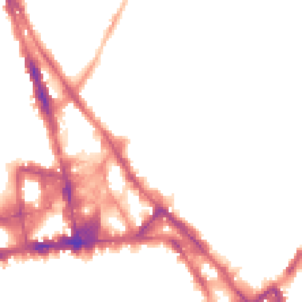 Night-time road noise heatmap for NG3 1DE