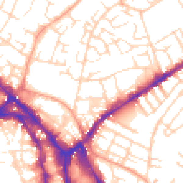 Daytime road noise heatmap for NG3 1GE