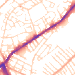 Daytime road noise heatmap for NG3 2BB