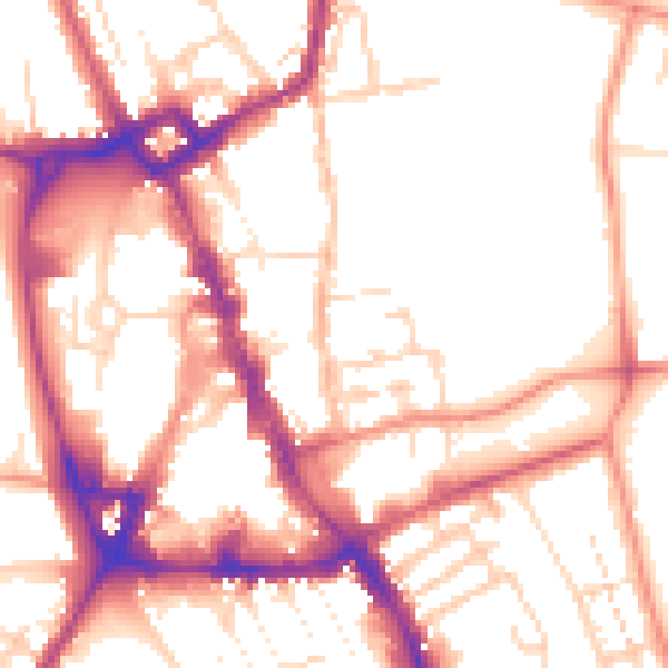 Daytime road noise heatmap for NG31 6AB