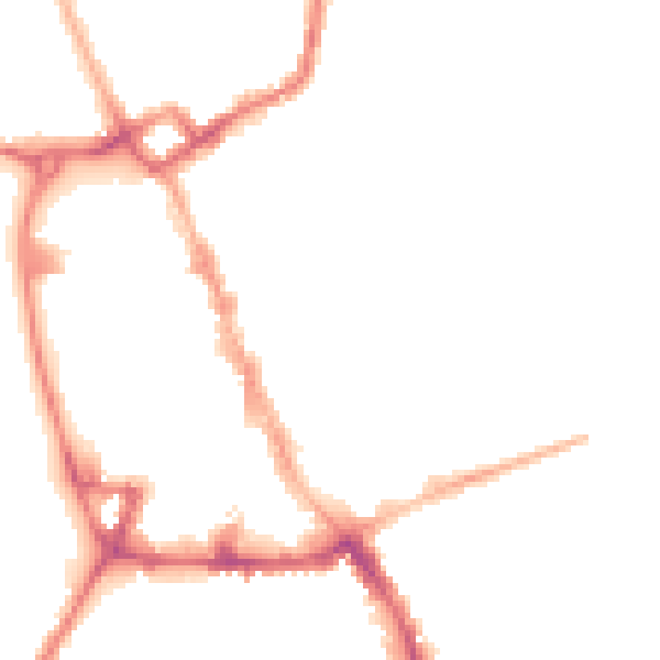 Night-time road noise heatmap for NG31 6AB