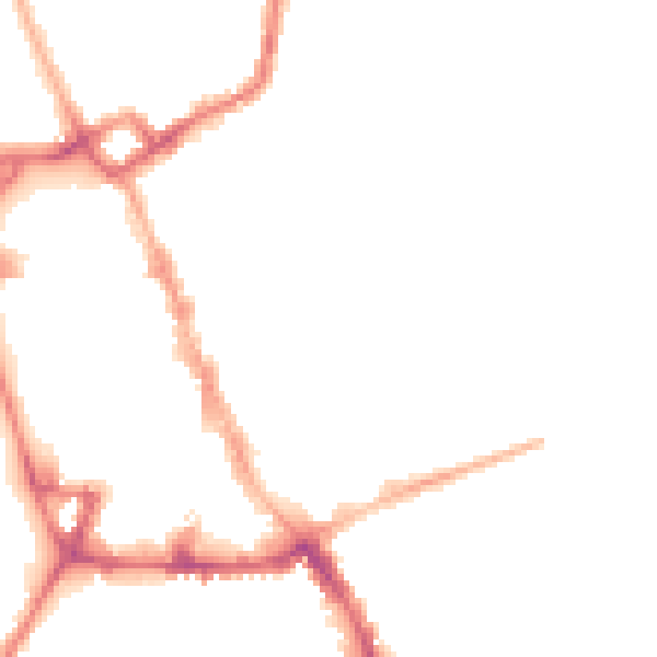 Night-time road noise heatmap for NG31 6AD