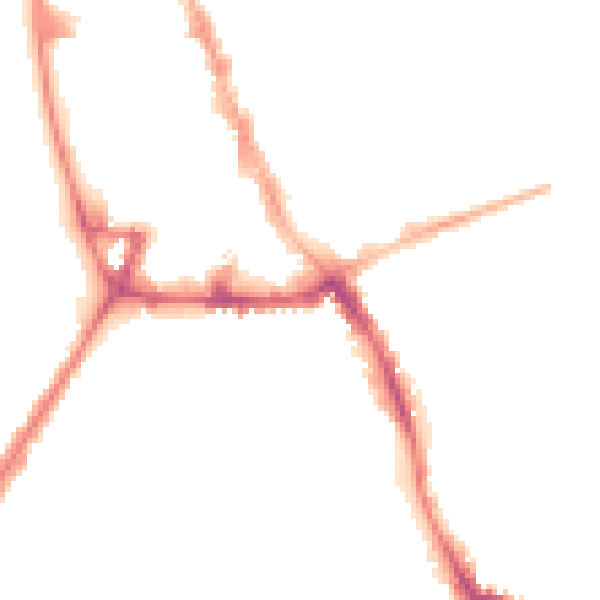 Night-time road noise heatmap for NG31 6BA