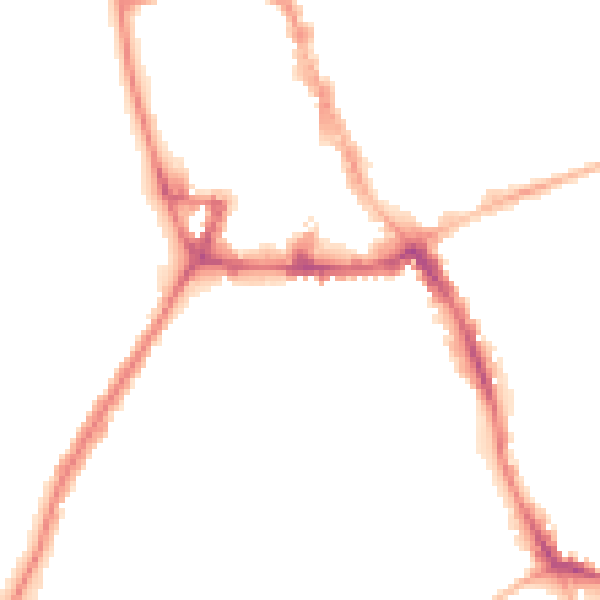 Night-time road noise heatmap for NG31 6BL