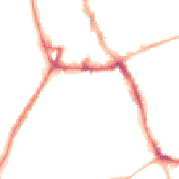 Night-time road noise heatmap for NG31 6BN
