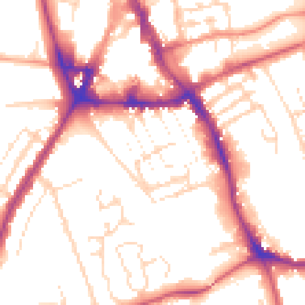 Daytime road noise heatmap for NG31 6BP