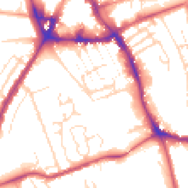 Daytime road noise heatmap for NG31 6BU