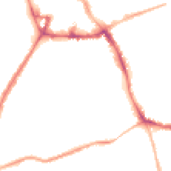 Night-time road noise heatmap for NG31 6BU