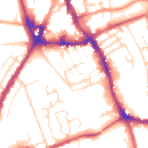 Daytime road noise heatmap for NG31 6BW