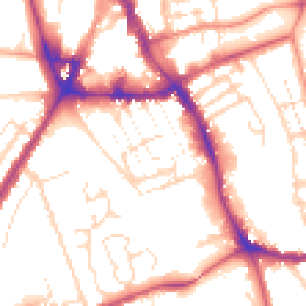 Daytime road noise heatmap for NG31 6BX