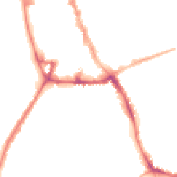 Night-time road noise heatmap for NG31 6DA