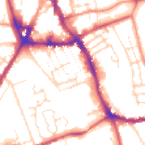 Daytime road noise heatmap for NG31 6DE