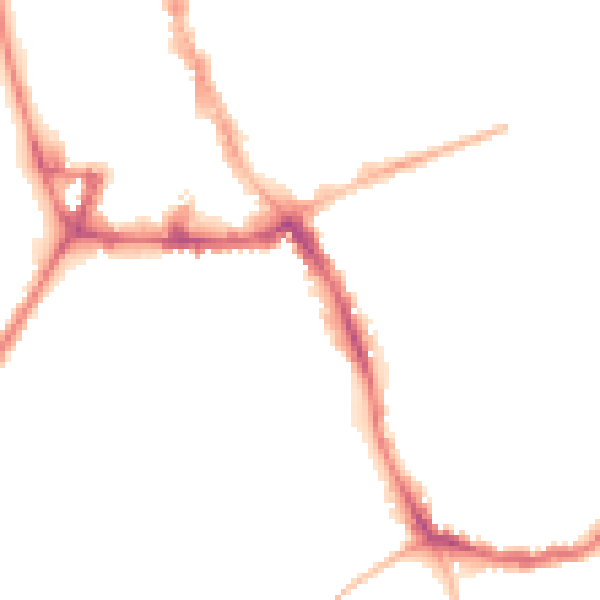 Night-time road noise heatmap for NG31 6DL