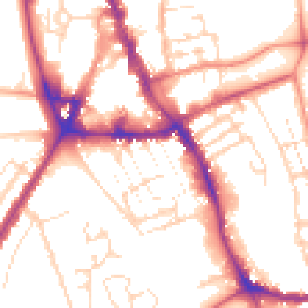 Daytime road noise heatmap for NG31 6DN
