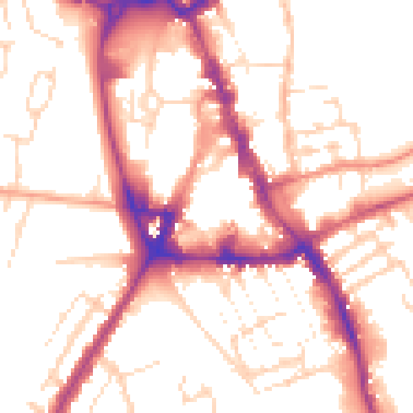 Daytime road noise heatmap for NG31 6DY