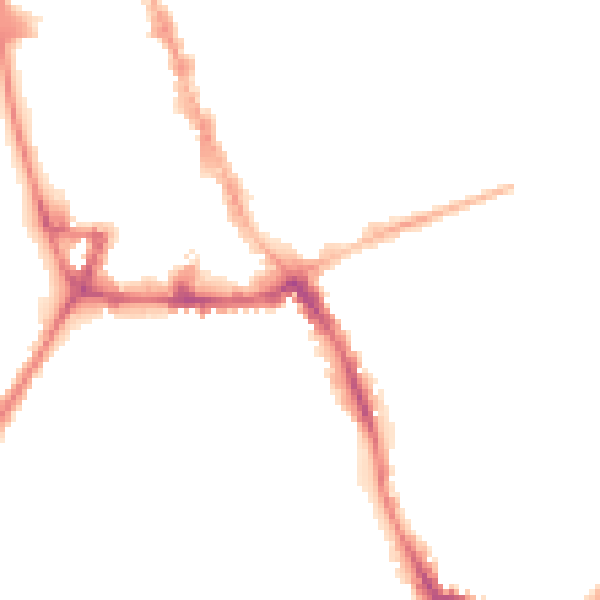 Night-time road noise heatmap for NG31 6ED
