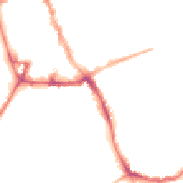 Night-time road noise heatmap for NG31 6EJ