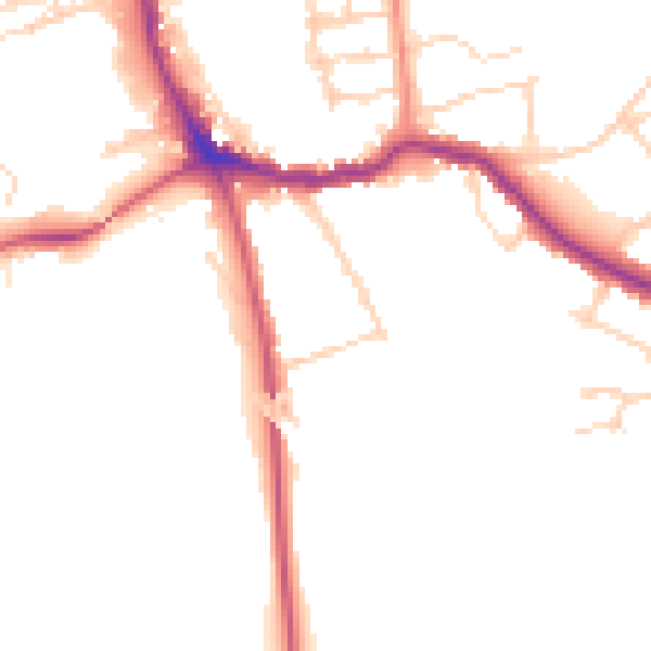 Daytime road noise heatmap for NG31 6ES