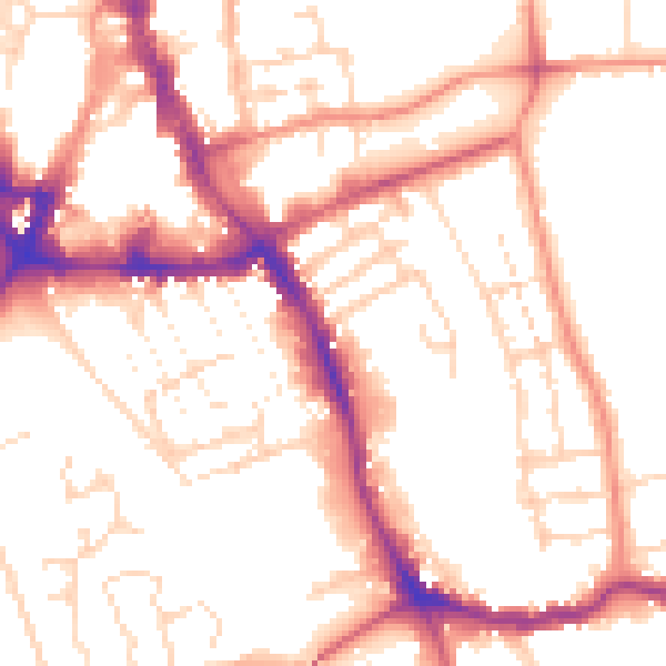 Daytime road noise heatmap for NG31 6ET