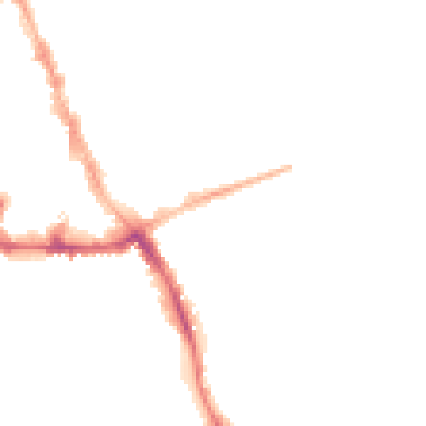Night-time road noise heatmap for NG31 6FA