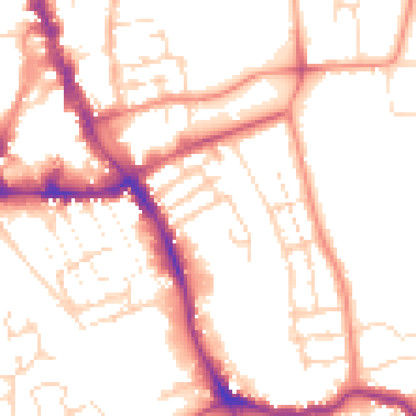 Daytime road noise heatmap for NG31 6HB