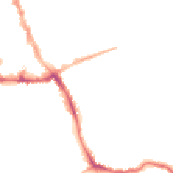 Night-time road noise heatmap for NG31 6HB