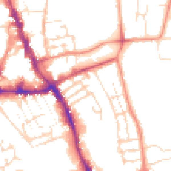 Daytime road noise heatmap for NG31 6HE