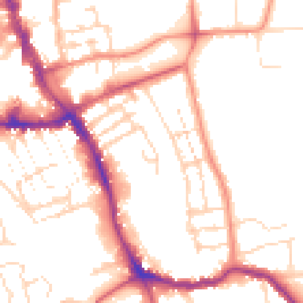 Daytime road noise heatmap for NG31 6HF