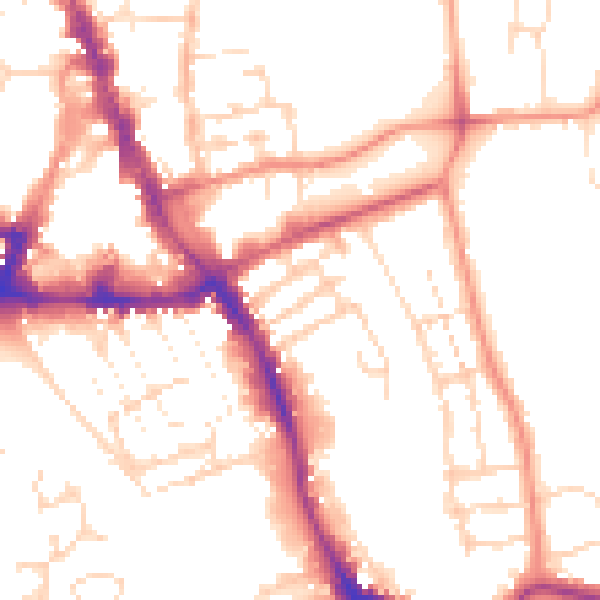Daytime road noise heatmap for NG31 6HG