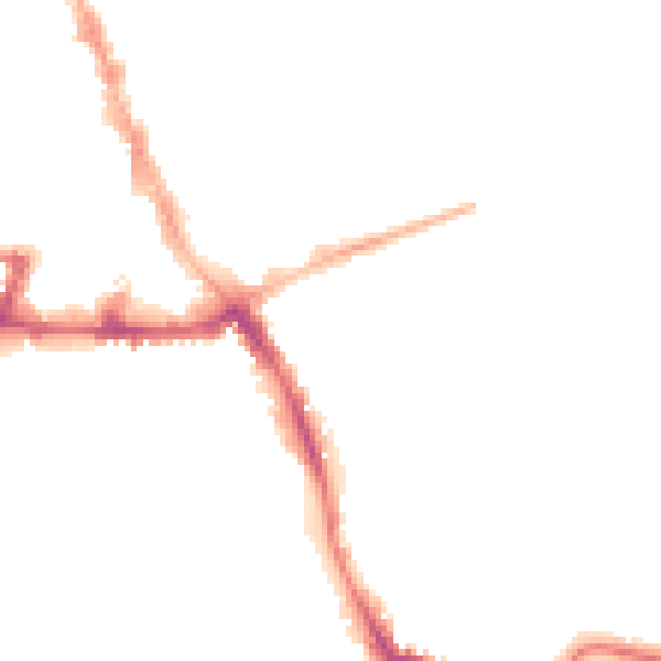Night-time road noise heatmap for NG31 6HG